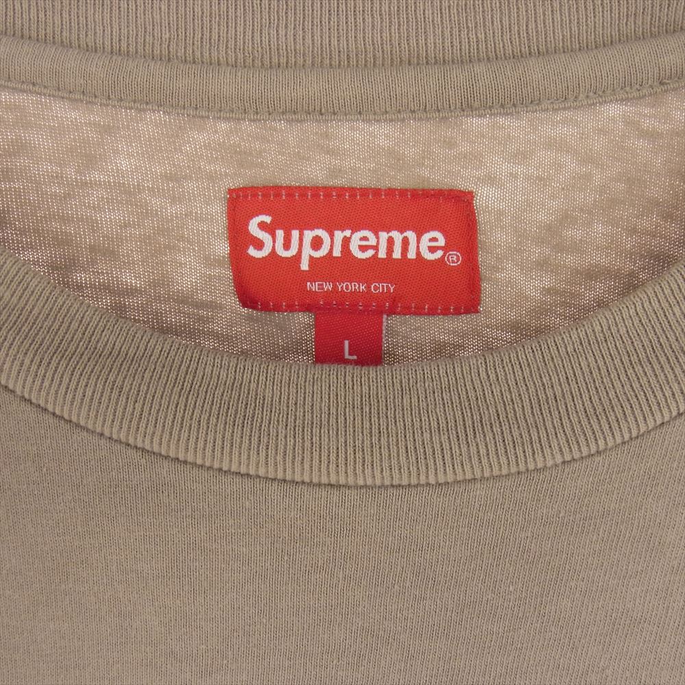 Supreme シュプリーム 23AW Washed Script S/S Top ウォッシュド スクリプト 半袖 Tシャツ Tan L【中古】