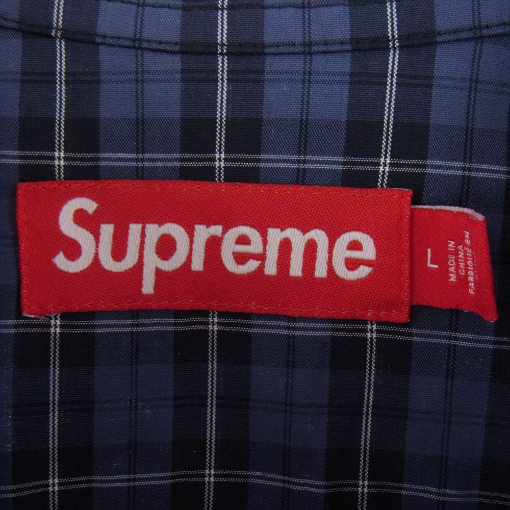 Supreme シュプリーム 24SS Loose Fit Mini Plaid S/S Shirt ルーズ フィット ミニ プレイド 半袖 シャツ ネイビー系 L【新古品】【未使用】【中古】