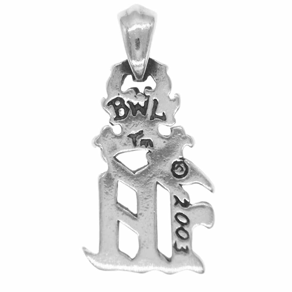 BILL WALL LEATHER ビルウォールレザー Initial Crown Pendant イニシャル クラウン ペンダント トップ M シルバー系【中古】