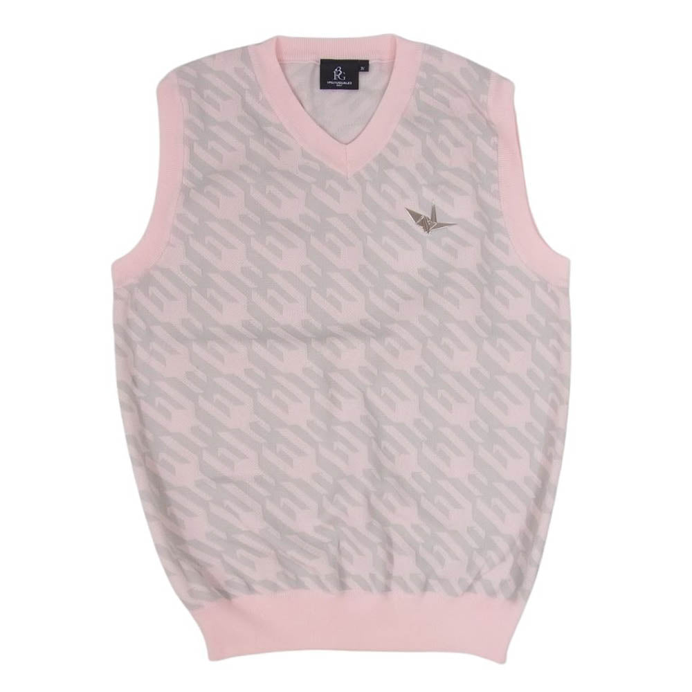 1piu1uguale3 ウノピュウノウグァーレトレ GRK029 POE341 GOLF ゴルフ 113 HIROKUNI TOGA 戸賀敬城 KNIT VEST ニットベスト ピンク系 IV【美品】【中古】