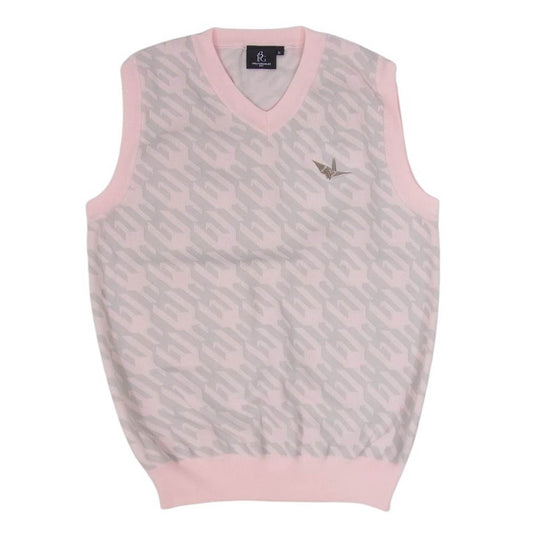 1piu1uguale3 ウノピュウノウグァーレトレ GRK029 POE341 GOLF ゴルフ 113 HIROKUNI TOGA 戸賀敬城 KNIT VEST ニットベスト ピンク系 IV【美品】【中古】