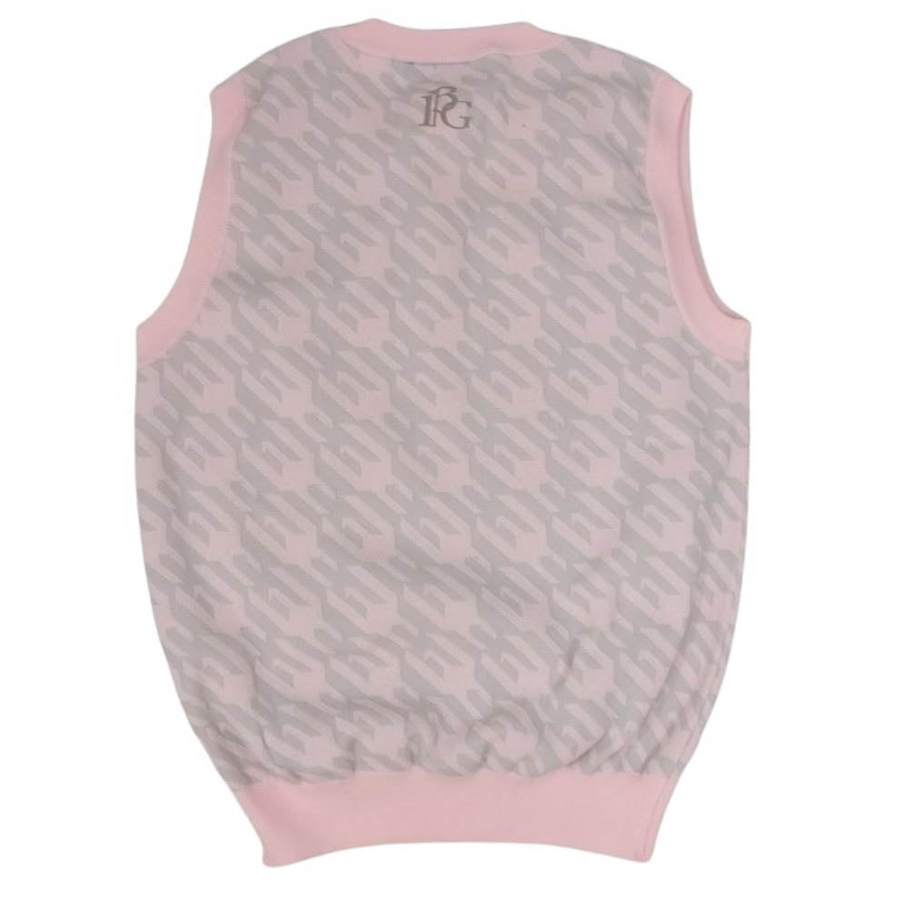 1piu1uguale3 ウノピュウノウグァーレトレ GRK029 POE341 GOLF ゴルフ 113 HIROKUNI TOGA 戸賀敬城 KNIT VEST ニットベスト ピンク系 IV【美品】【中古】