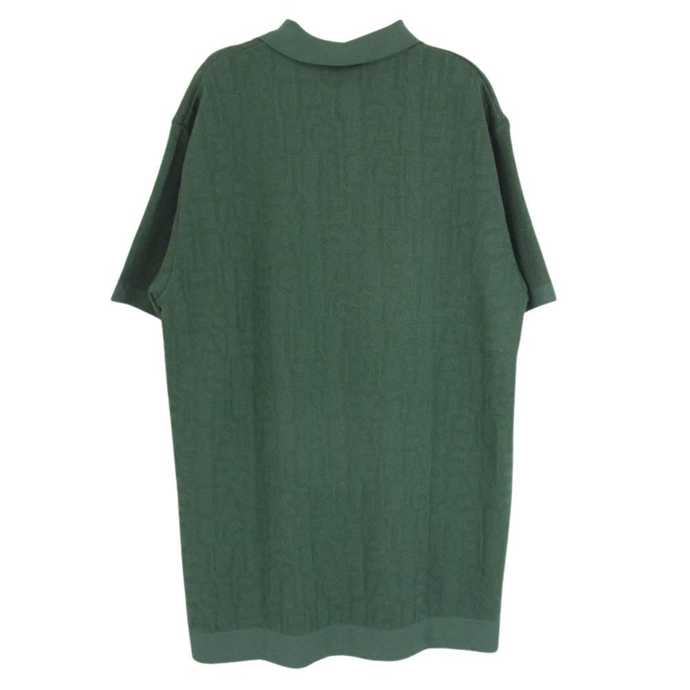 1piu1uguale3 ウノピュウノウグァーレトレ GRK049 POE427 GOLF ゴルフ 113 FLAGSHIP LIMITED S/S KNIT POLO ロゴ総柄 ニットポロ 半袖  グリーン系 IV【美品】【中古】