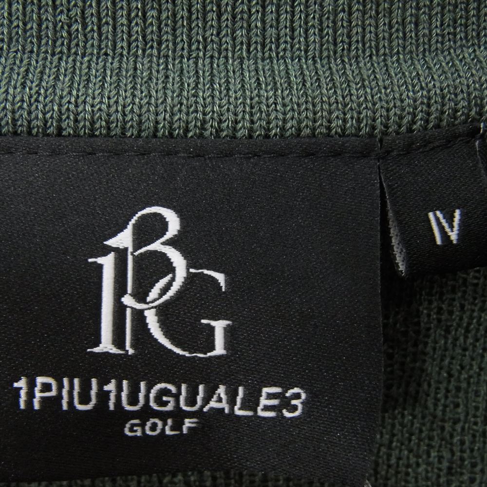 1piu1uguale3 ウノピュウノウグァーレトレ GRK049 POE427 GOLF ゴルフ 113 FLAGSHIP LIMITED S/S KNIT POLO ロゴ総柄 ニットポロ 半袖  グリーン系 IV【美品】【中古】