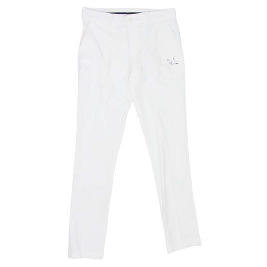 1piu1uguale3 ウノピュウノウグァーレトレ GRP107 NYN051 GOLF ゴルフ 113 テーパード スラックスパンツ ロゴ ホワイト系 IV【美品】【中古】