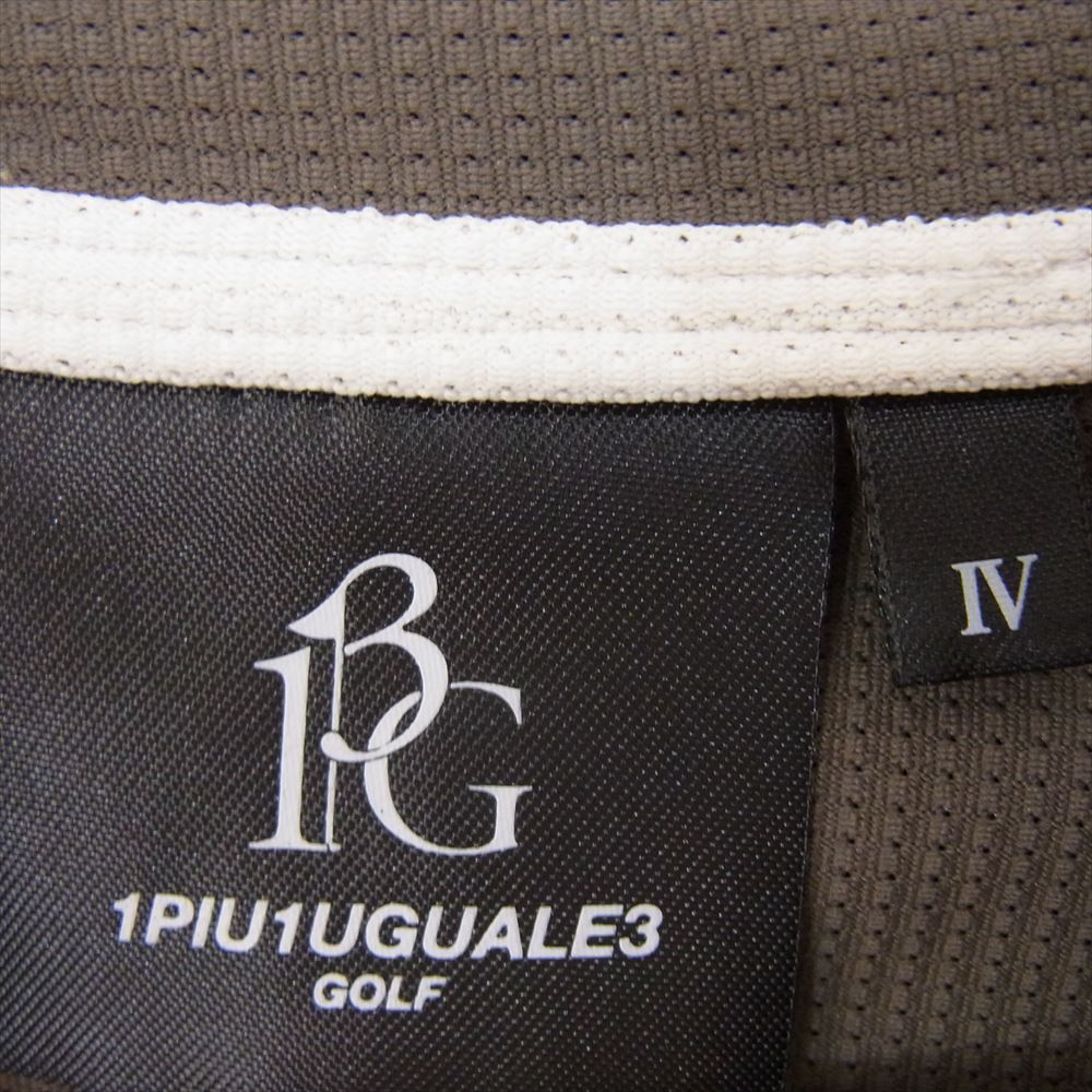 1piu1uguale3 ウノピュウノウグァーレトレ GRT089 POE330 GOLF ゴルフ 113 L SWITCHED S/S MOCK モックネック ストレッチ 半袖Tシャツ カーキ系 IV【美品】【中古】