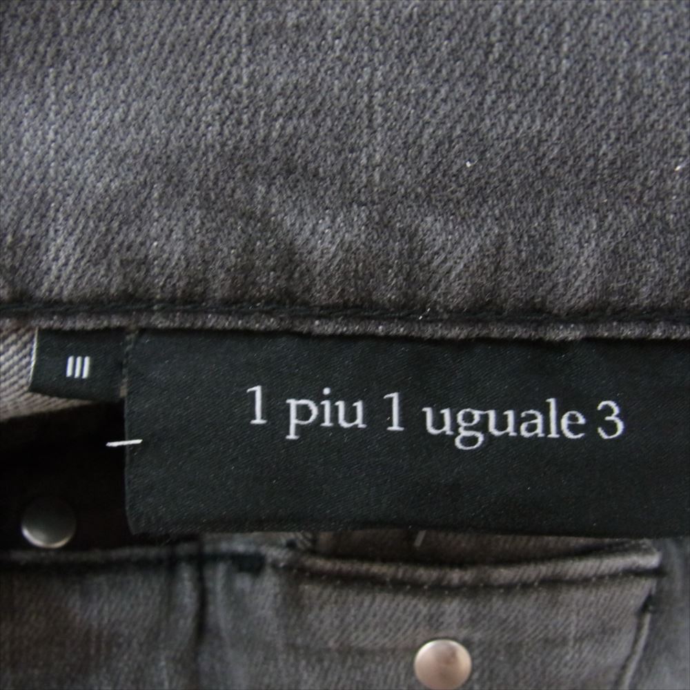 1piu1uguale3 ウノピュウノウグァーレトレ MRP548 CTU233 WASH CP TAPERED センタープレス ウォッシュ加工 デニム パンツ ブラック系 III【中古】