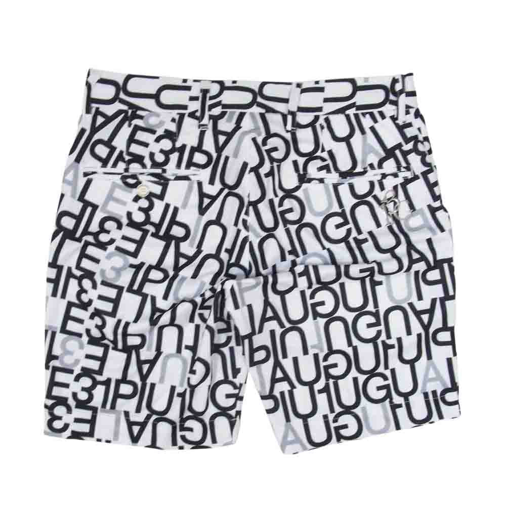 1piu1uguale3 ウノピュウノウグァーレトレ GRP104 POE398 GOLF ゴルフ 113 SHORTS 113G FULL MIX LOGO フルミックスロゴ 総柄 ショーツ  ホワイト系 IV【美品】【中古】