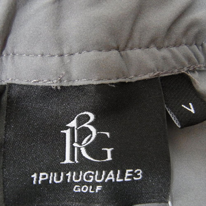 1piu1uguale3 ウノピュウノウグァーレトレ GRP094 POE395 GOLF ゴルフ 113 CRAZY RIB PANTS クレイジーパターン リブパンツ グレー×ブラック ブラック系 V【美品】【中古】