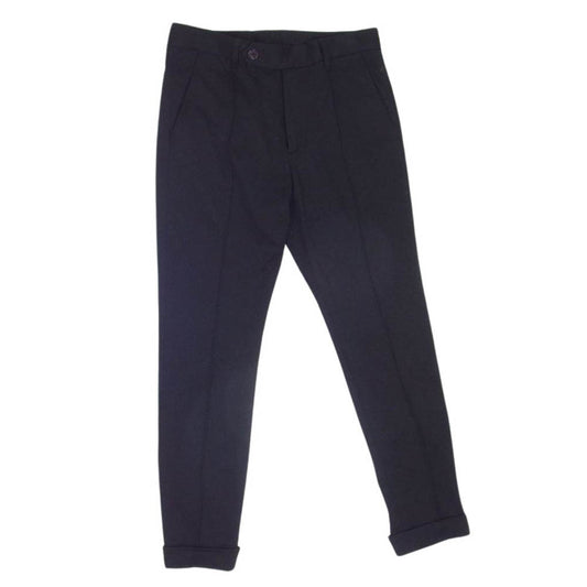 1piu1uguale3 ウノピュウノウグァーレトレ MRP543 POE337 COMFY SLACKS スラックス ストレッチ イージーパンツ 裾ダブル ブラック系 III【中古】