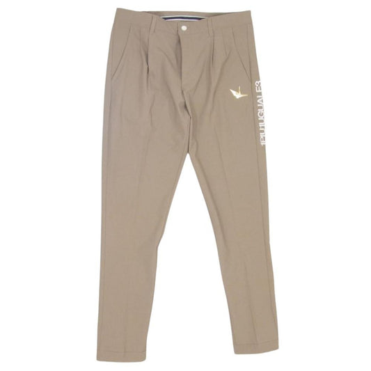 1piu1uguale3 ウノピュウノウグァーレトレ GRP098 POE400 GOLF ゴルフ 113 ZIP SLACKS 裾ジップ スラックス ロゴ カーキ系 IV【美品】【中古】