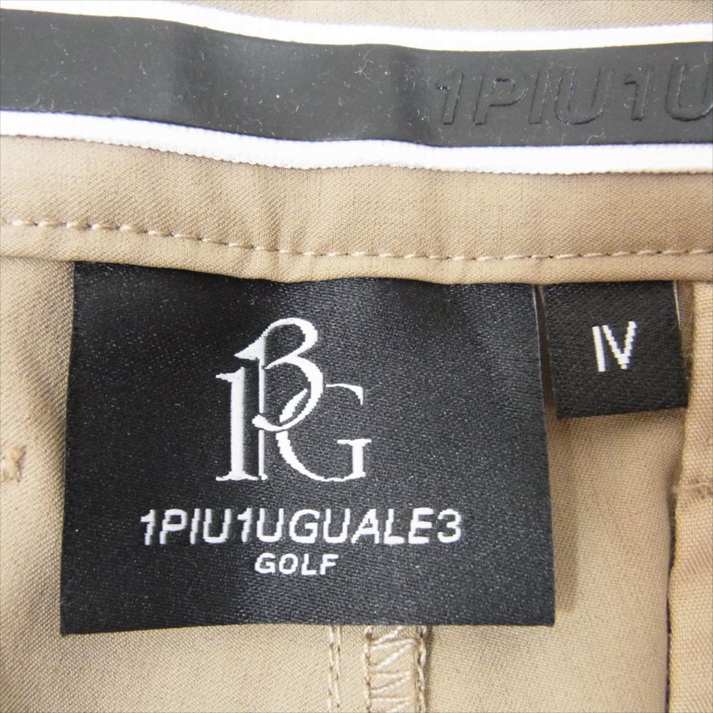 1piu1uguale3 ウノピュウノウグァーレトレ GRP098 POE400 GOLF ゴルフ 113 ZIP SLACKS 裾ジップ スラックス ロゴ カーキ系 IV【美品】【中古】