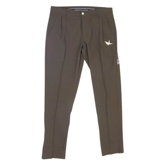 1piu1uguale3 ウノピュウノウグァーレトレ GRP100 POE400 GOLF ゴルフ 113 ZIP SLACKS 裾ジップ スラックス ロゴ カーキ系 VI【美品】【中古】