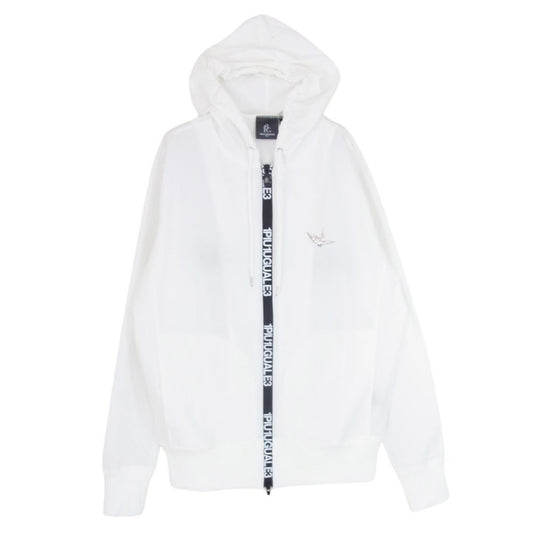 1piu1uguale3 ウノピュウノウグァーレトレ GRB052 POE325 GOLF ゴルフ 113 WIND BREAKER ZIP UP PARKA ウインドブレーカー ジップアップ パーカー ホワイト系 IV【美品】【中古】