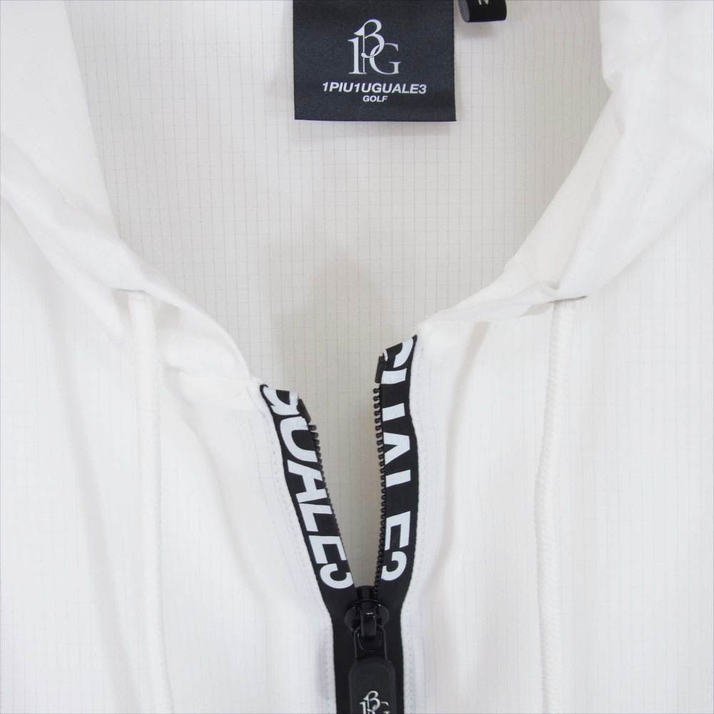 1piu1uguale3 ウノピュウノウグァーレトレ GRB052 POE325 GOLF ゴルフ 113 WIND BREAKER ZIP UP PARKA ウインドブレーカー ジップアップ パーカー ホワイト系 IV【美品】【中古】
