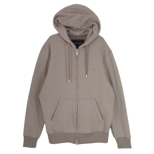 1piu1uguale3 ウノピュウノウグァーレトレ MRB620 CTN059 ZIP PARKA 113 ORIGINAL SAPPHIRE JERSEY ロゴ ジップアップ コットン パーカー カーキ系 IV【美品】【中古】