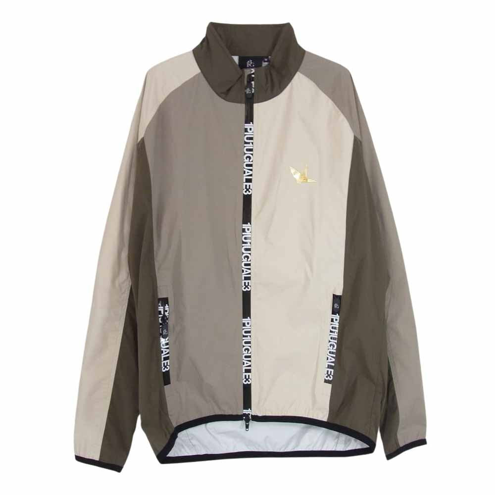 1piu1uguale3 ウノピュウノウグァーレトレ GRB080 NYU080 GOLF ゴルフ 113 RAGLAN CRAZY WIND BREAKER × HIROKUNI TOGA 戸賀敬城 ウインドブレーカー ジップアップ パーカー カーキ系 IV【美品】【中古】