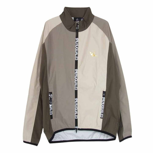 1piu1uguale3 ウノピュウノウグァーレトレ GRB080 NYU080 GOLF ゴルフ 113 RAGLAN CRAZY WIND BREAKER × HIROKUNI TOGA 戸賀敬城 ウインドブレーカー ジップアップ パーカー カーキ系 IV【美品】【中古】