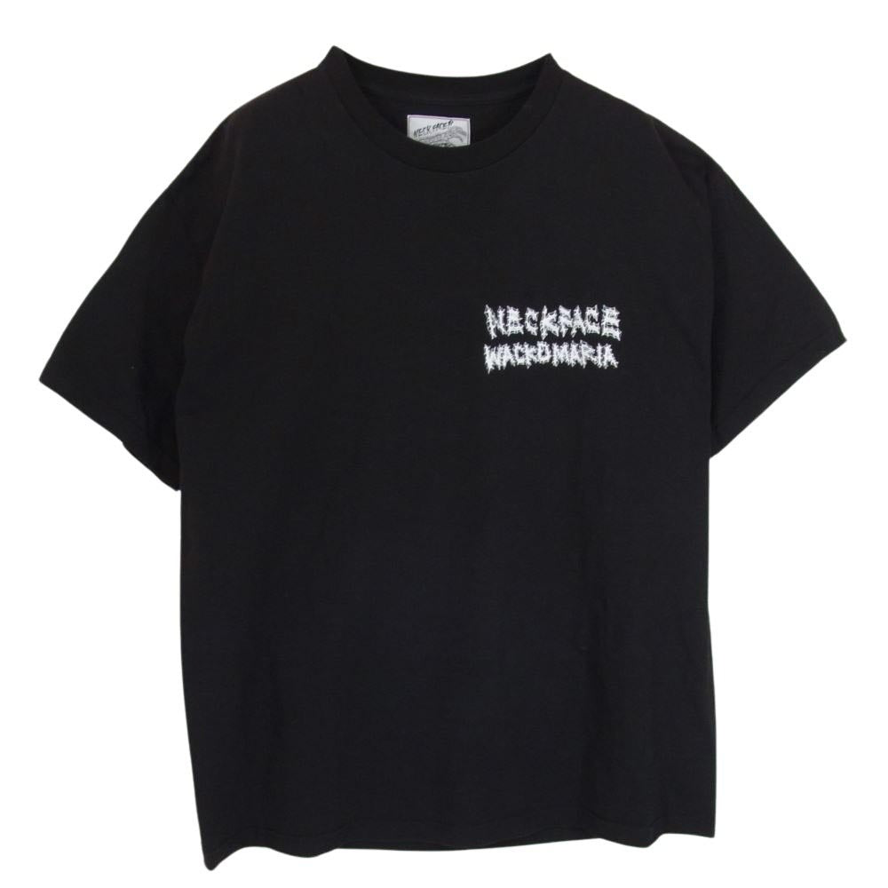 WACKO MARIA ワコマリア NECK FACE CREW NECK T-SHIRT ネックフェイス クルーネック 半袖 Tシャツ ブラック系 XL【中古】