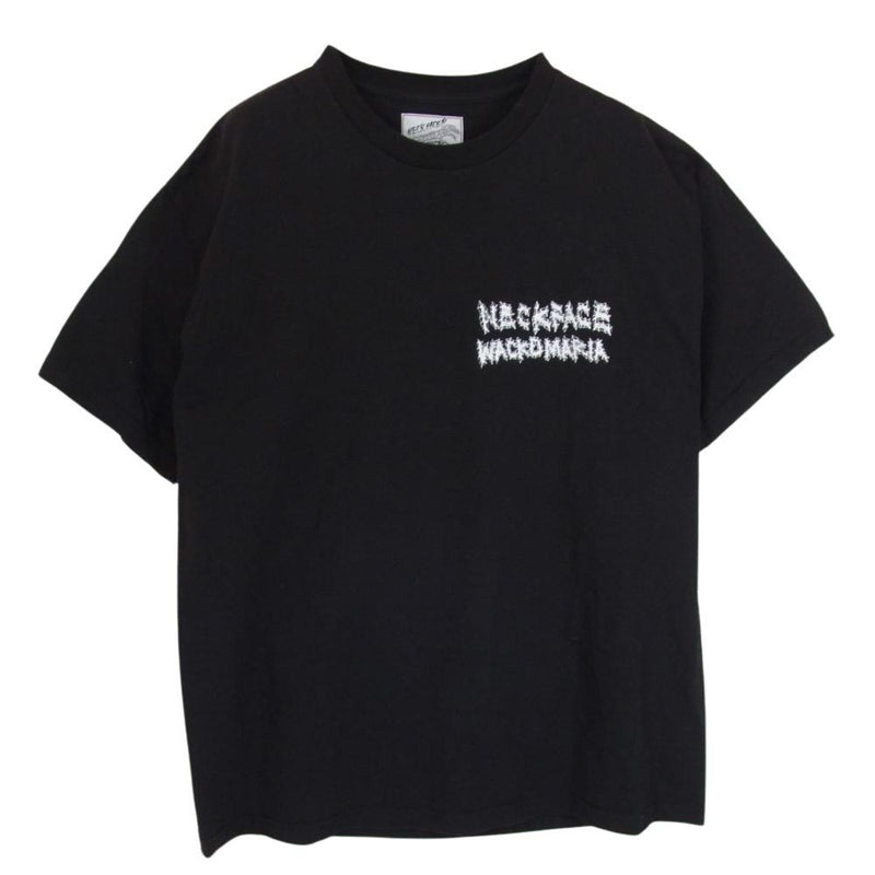 WACKO MARIA ワコマリア NECK FACE CREW NECK T-SHIRT ネックフェイス クルーネック 半袖 Tシャツ ブラック系 XL【中古】