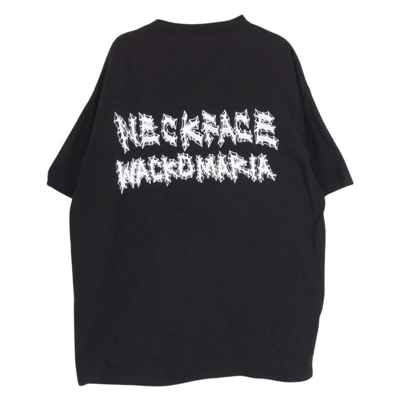 WACKO MARIA ワコマリア NECK FACE CREW NECK T-SHIRT ネックフェイス クルーネック 半袖 Tシャツ ブラック系 XL【中古】