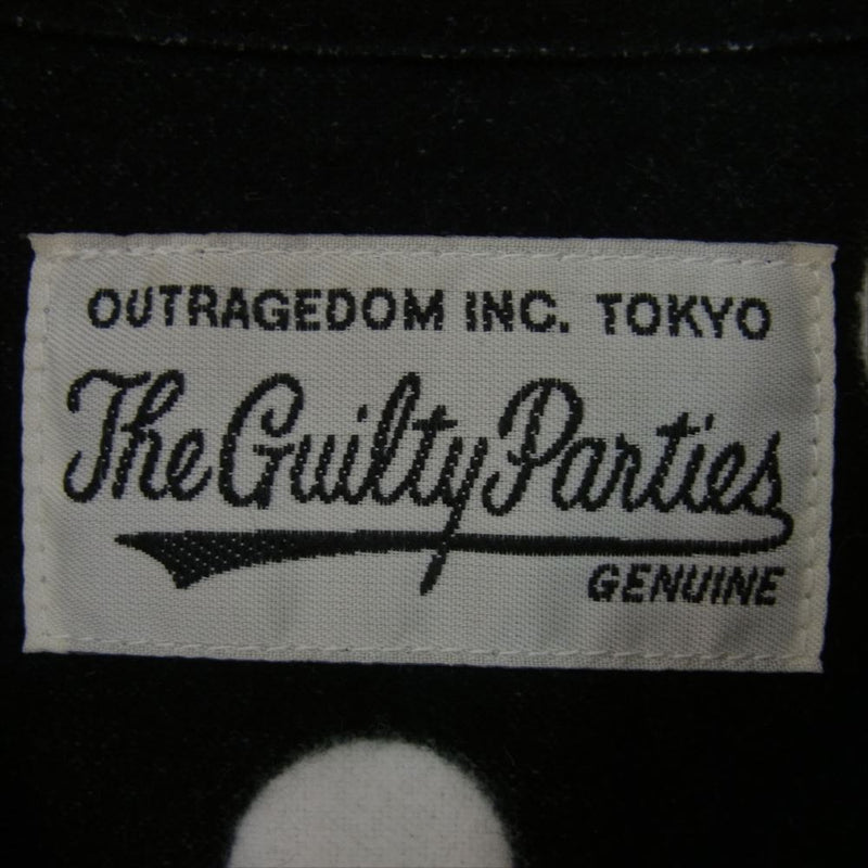 WACKO MARIA ワコマリア 18SS the guilty parties ギルティーパーティーズ ポルカドット柄 オープンカラー フランネル  長袖 シャツ ブラック系 M【中古】