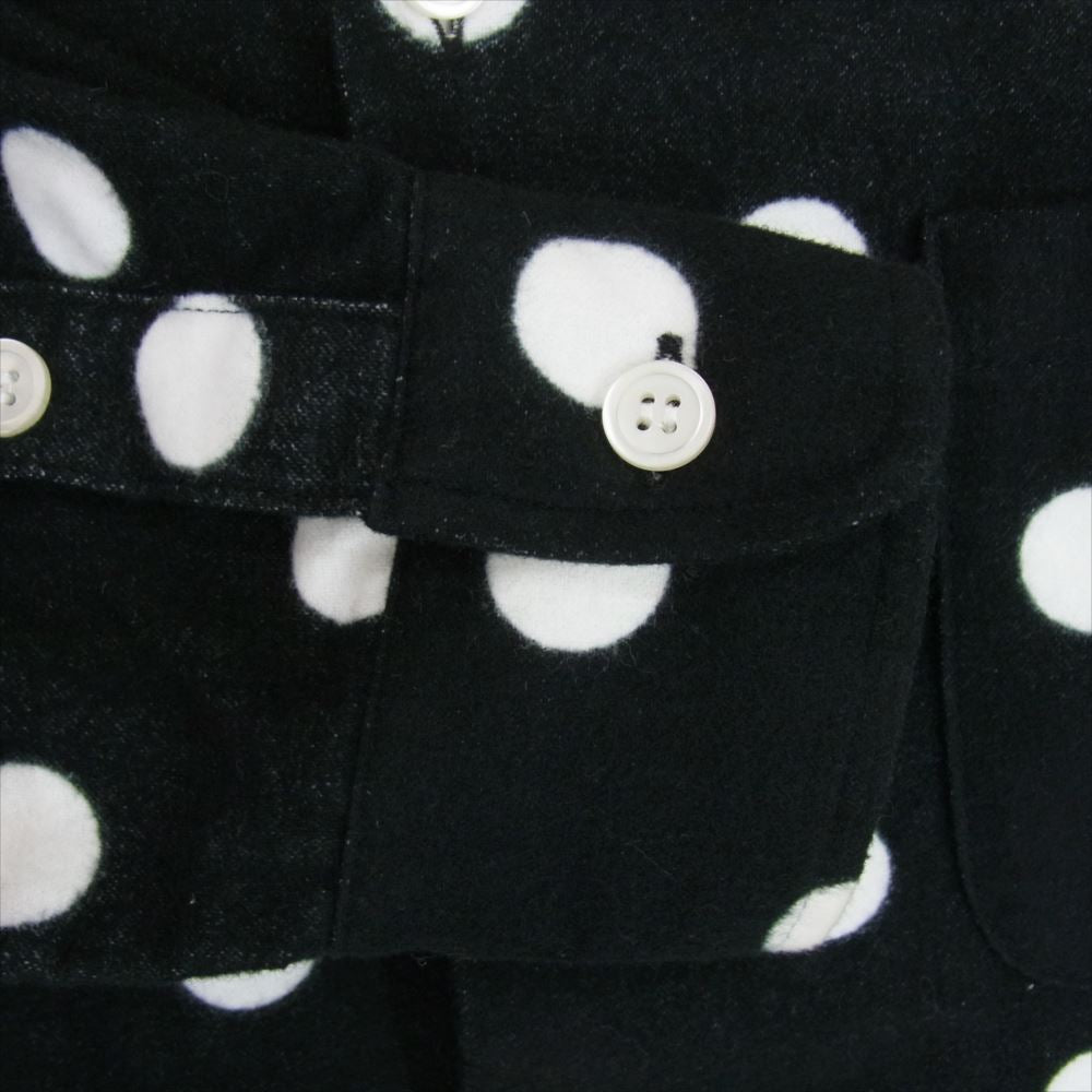 WACKO MARIA ワコマリア 18SS the guilty parties ギルティーパーティーズ ポルカドット柄  オープンカラー フランネル 長袖 シャツ ブラック系 M【中古】