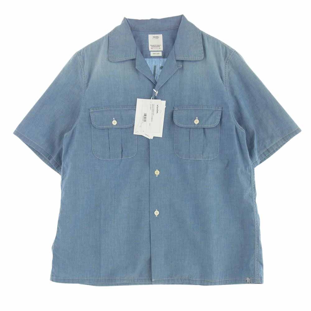 VISVIM ビズビム 0123405011001 KEESEY SHIRT S/S CHAMBRAY INDIGO SENDAI シャンブレー 半袖シャツ インディゴブルー系 2【中古】