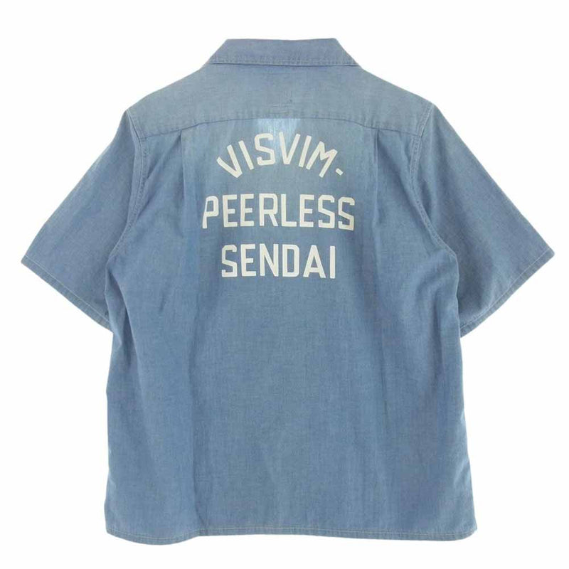 VISVIM ビズビム 0123405011001 KEESEY SHIRT S/S CHAMBRAY INDIGO SENDAI シャンブレー 半袖シャツ インディゴブルー系 2【中古】