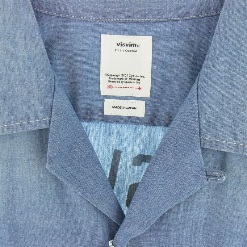 VISVIM ビズビム 0123405011001 KEESEY SHIRT S/S CHAMBRAY INDIGO SENDAI シャンブレー 半袖シャツ インディゴブルー系 2【中古】