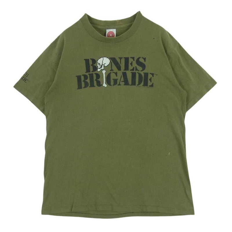 パウエル PERALTA Bones Brigade Original Vintage 80s Members only T-Shirt ペラルタ アメリカ製 ヴィンテージ スカル ボーン プリント 半袖 クルーネック Tシャツ グリーン系 L【中古】