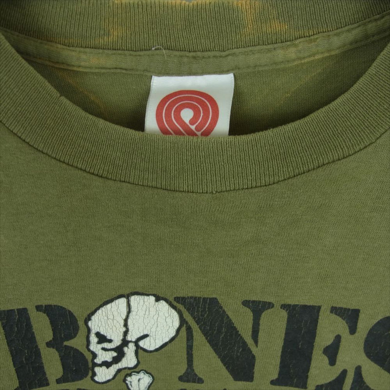 パウエル PERALTA Bones Brigade Original Vintage 80s Members only T-Shirt ペラルタ アメリカ製 ヴィンテージ スカル ボーン プリント 半袖 クルーネック Tシャツ グリーン系 L【中古】