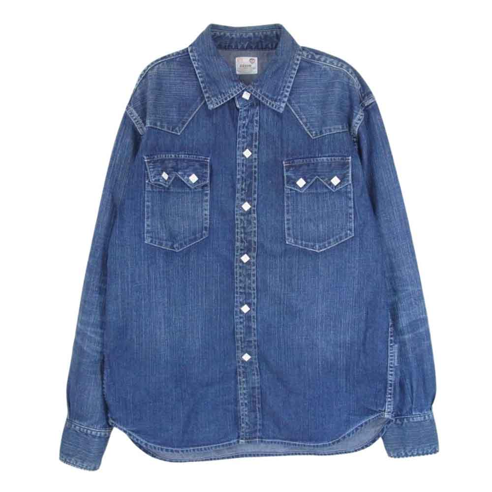サブカルチャー SCDS-CL01 SKULLTAG WESTERN SHIRTS スカル ウエスタン デニム シャツ インディゴブルー系 1【中古】