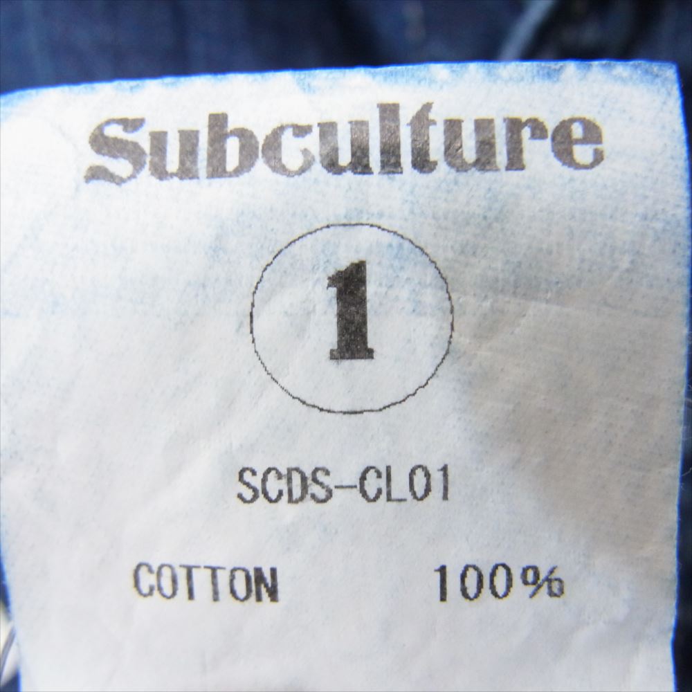 サブカルチャー SCDS-CL01 SKULLTAG WESTERN SHIRTS スカル ウエスタン デニム シャツ インディゴブルー系 1【中古】