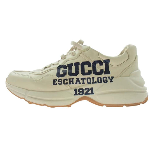 GUCCI グッチ 663339 RHYTON ライトン 25 ロゴ スニーカー ベージュ系 10【中古】