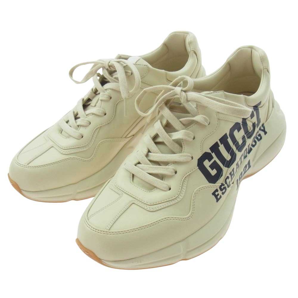 GUCCI グッチ 663339 RHYTON ライトン 25 ロゴ スニーカー ベージュ系 10【中古】