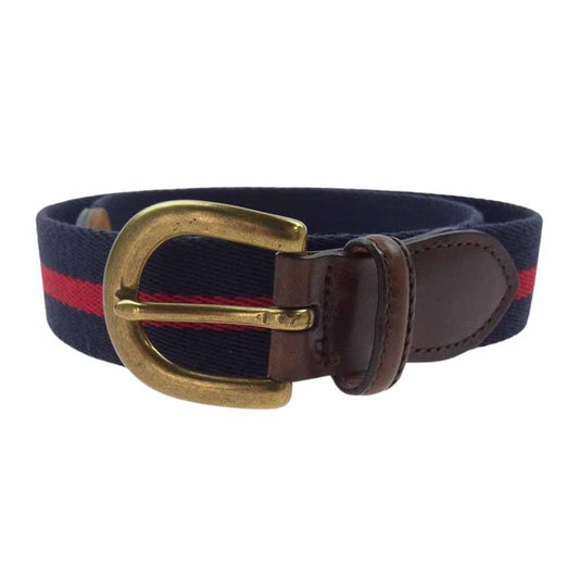 Brooks Brothers ブルックスブラザーズ USA製 0341401 コットン レザー ベルト ネイビー系 32【中古】