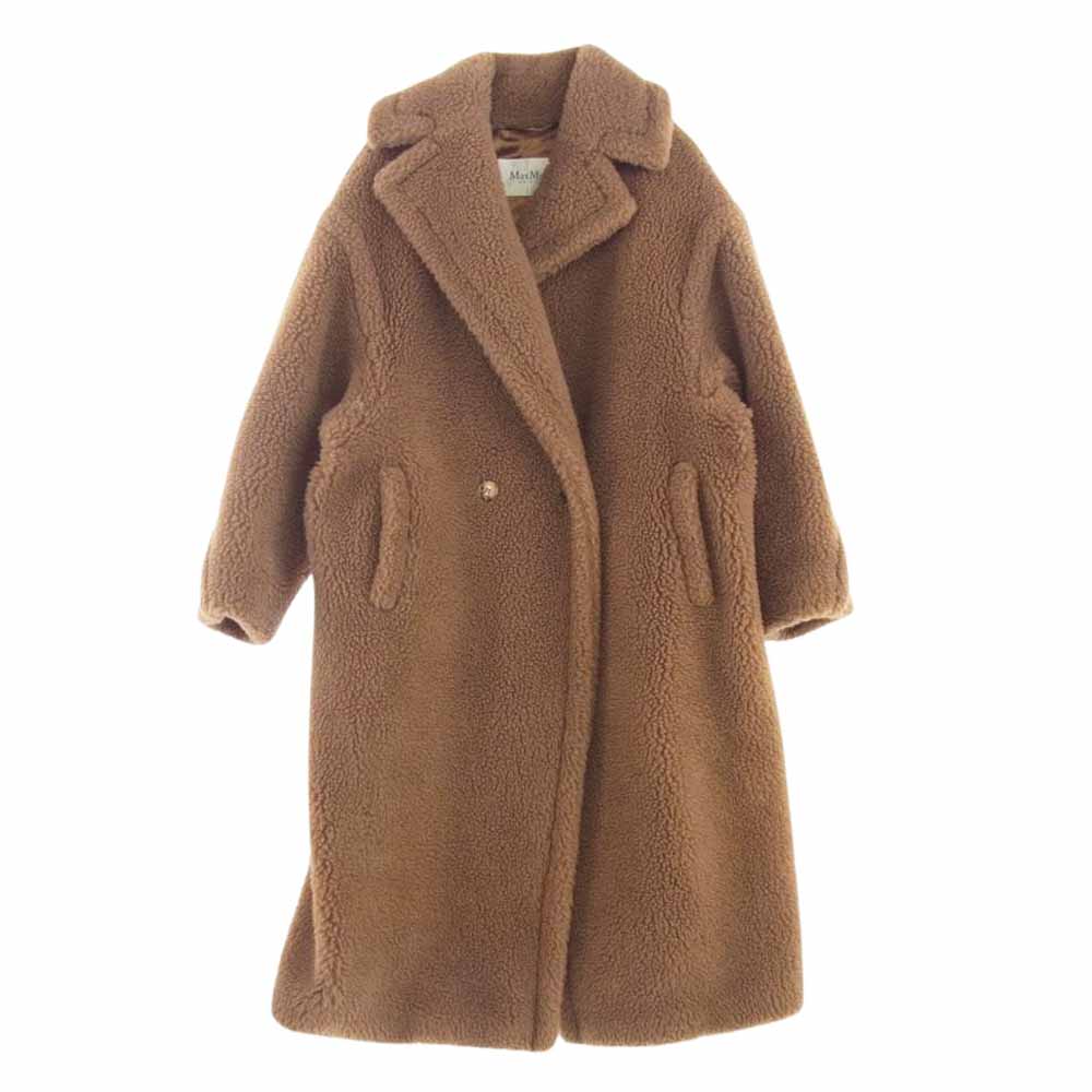 MAX MARA マックスマーラ 101606296 キャメル シルク テディベア アイコン コート M ブラウン系 M【中古】