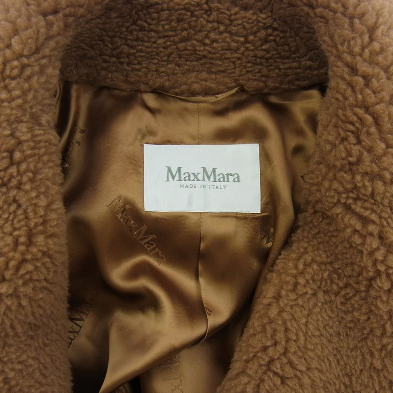 MAX MARA マックスマーラ 101606296 キャメル シルク テディベア アイコン コート M ブラウン系 M【中古】