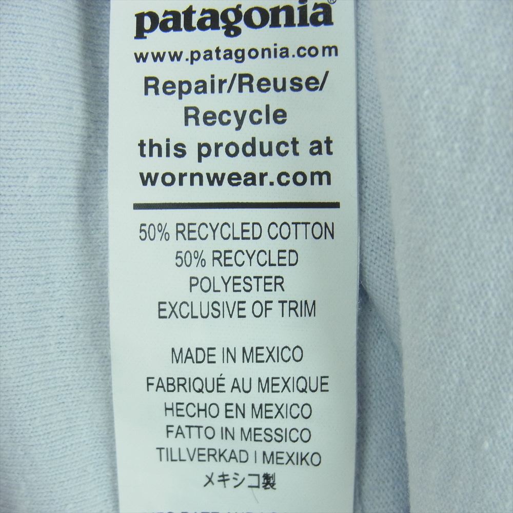 patagonia パタゴニア 37404 フライ ザ フラッグ レスポンシビリティー 半袖 Tシャツ メキシコ製 ライトブルー系 L【中古】