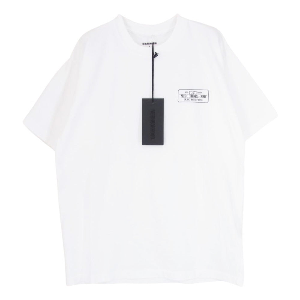 NEIGHBORHOOD ネイバーフッド BAR & SHIELD/C-TEE.SS ロゴ 半袖 Tシャツ ホワイト ホワイト系 S【中古】
