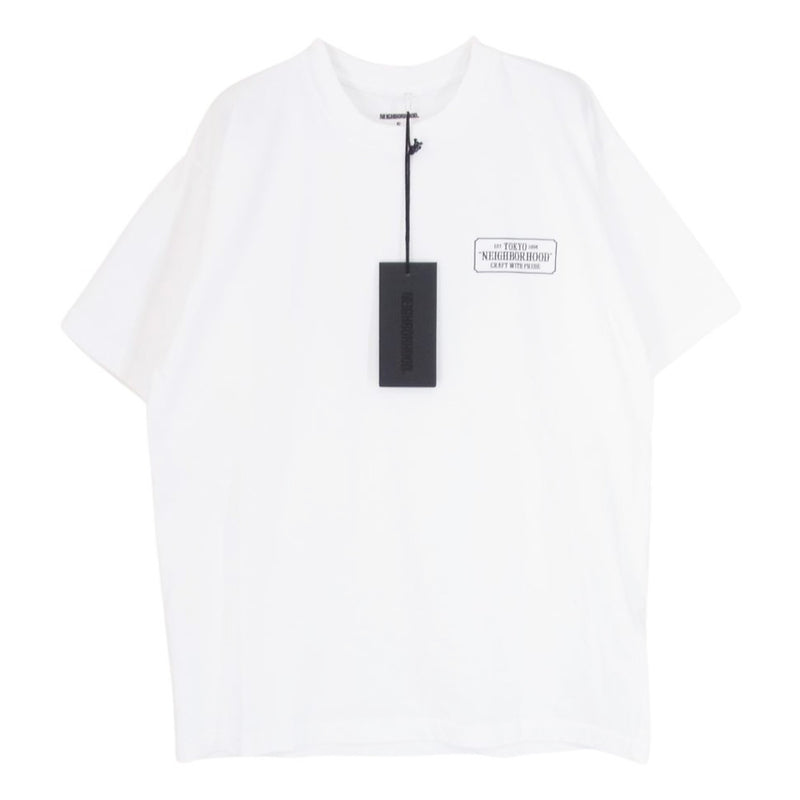 NEIGHBORHOOD ネイバーフッド BAR & SHIELD/C-TEE.SS ロゴ 半袖 Tシャツ ホワイト ホワイト系 S【中古】