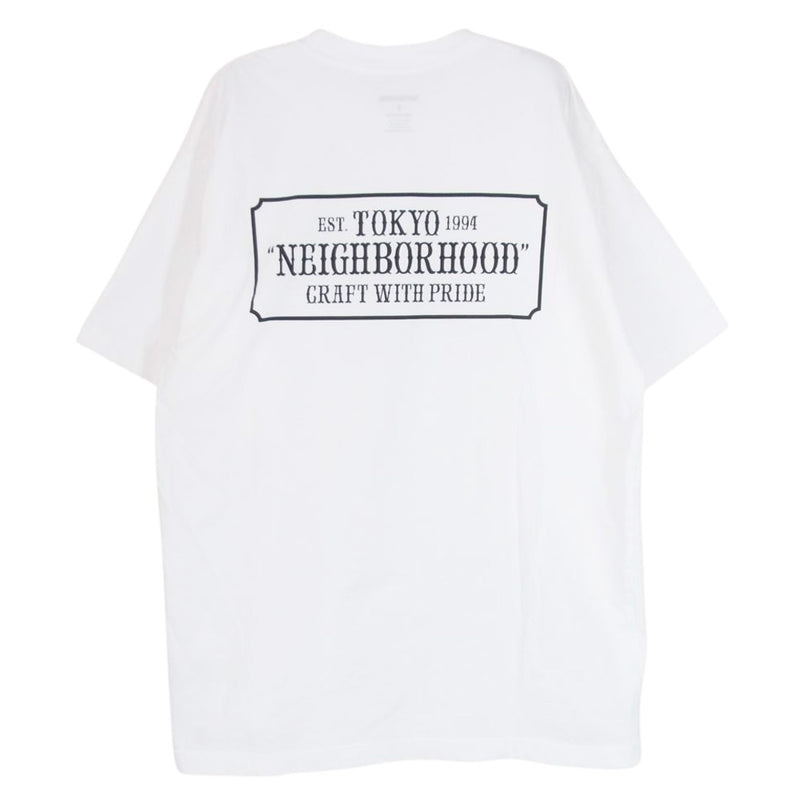 NEIGHBORHOOD ネイバーフッド BAR & SHIELD/C-TEE.SS ロゴ 半袖 Tシャツ ホワイト ホワイト系 S【中古】