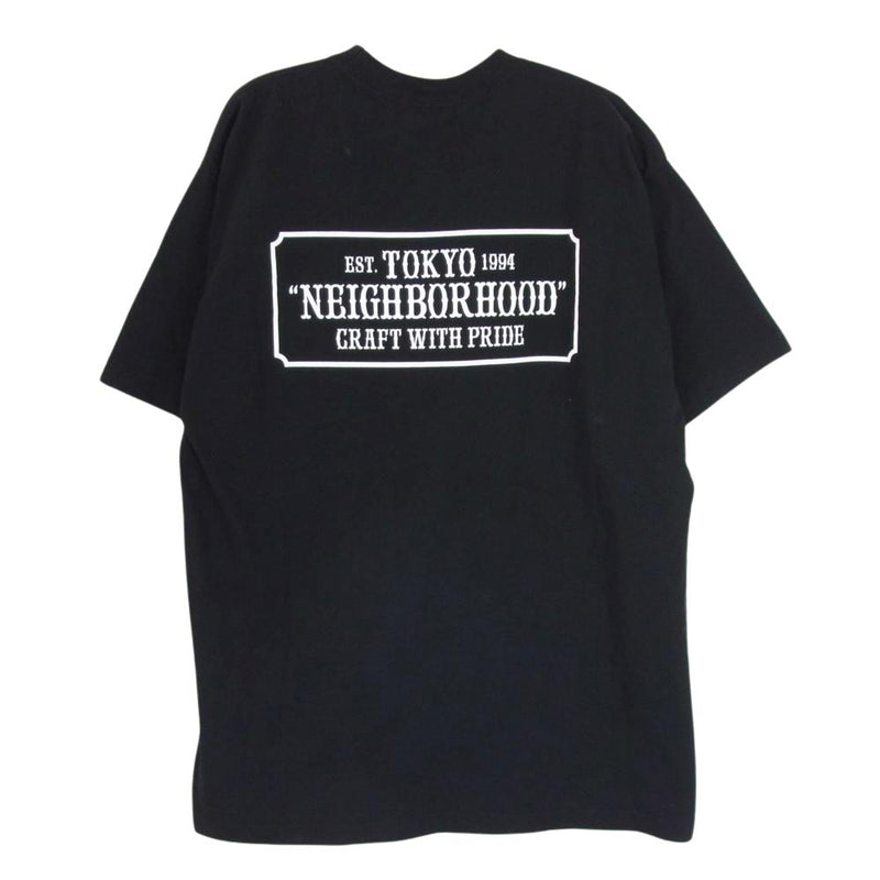 NEIGHBORHOOD ネイバーフッド 21SS 211PCNH-ST01 BAR & SHIELD/C-TEE.SS ロゴ 半袖 Tシャツ ブラック系 S【中古】