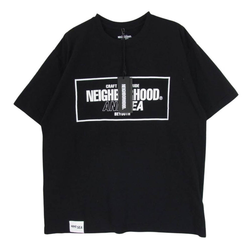 NEIGHBORHOOD ネイバーフッド 231PCWSN-ST01S × WIND AND SEA ウィンダンシー NHXWIND AND SEA.TEE SS-1 ロゴ 半袖 Tシャツ  ブラック系 M【中古】