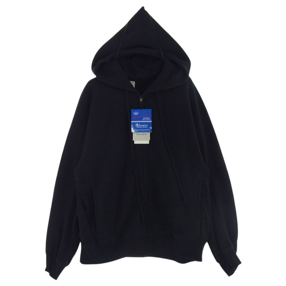 N.HOOLYWOOD エヌハリウッド × Champion チャンピオン ZIP UP HOODIEリバースウィーブ フルジップ パーカー ブラック系 M【中古】