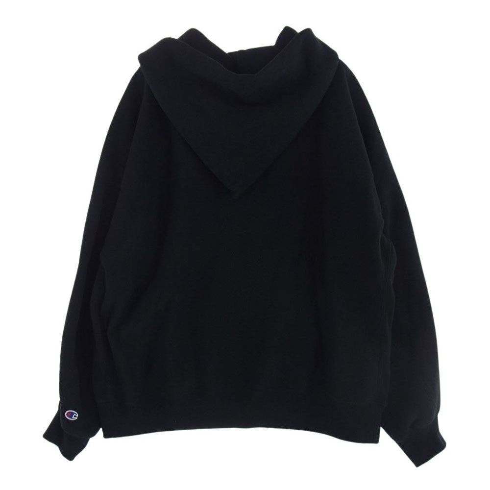 N.HOOLYWOOD エヌハリウッド × Champion チャンピオン ZIP UP HOODIEリバースウィーブ フルジップ パーカー ブラック系 M【中古】