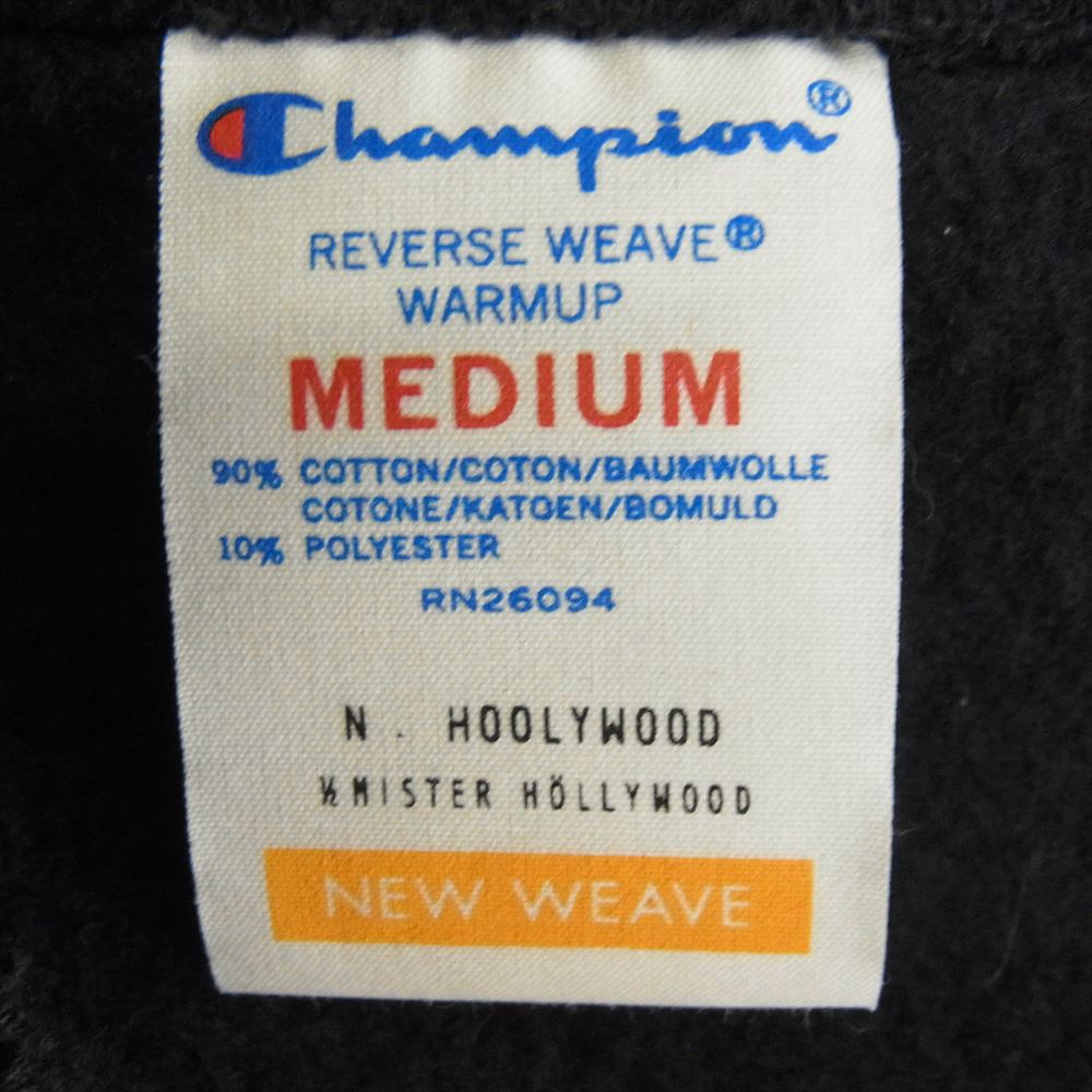 N.HOOLYWOOD エヌハリウッド × Champion チャンピオン ZIP UP HOODIEリバースウィーブ フルジップ パーカー ブラック系 M【中古】