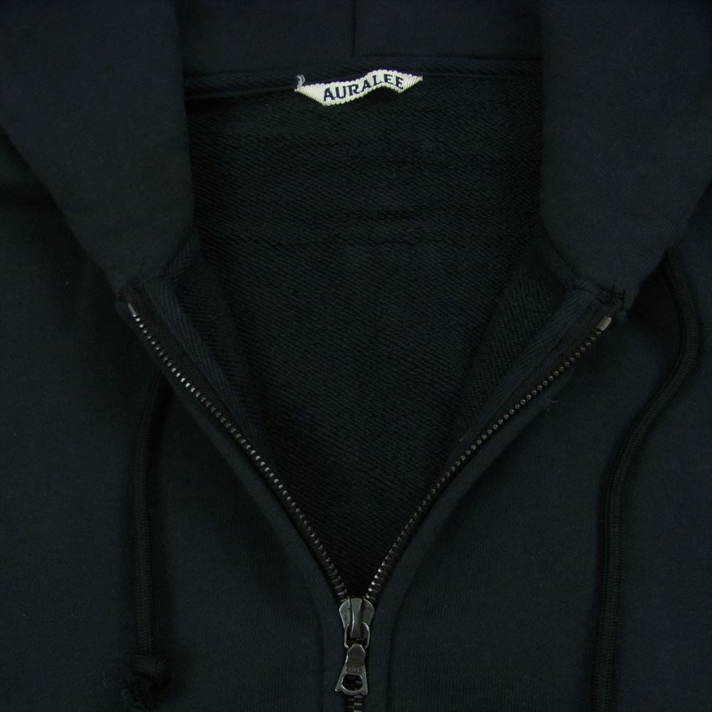 AURALEE オーラリー 23SS A23SP01TU SMOOTH SOFT SWEAT ZIP PARKA スムース ソフト スウェット ジップ パーカー ダークネイビー系 4【中古】