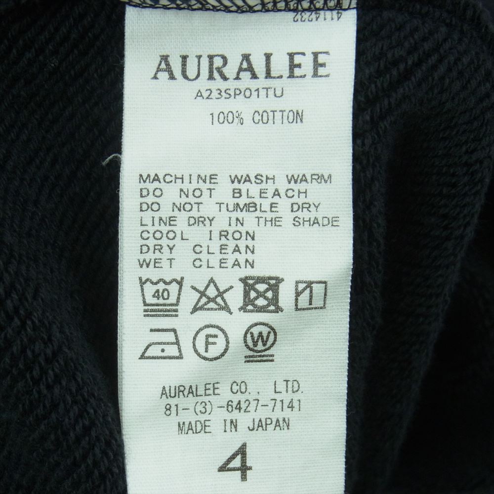 AURALEE オーラリー 23SS A23SP01TU SMOOTH SOFT SWEAT ZIP PARKA スムース ソフト スウェット ジップ パーカー ダークネイビー系 4【中古】